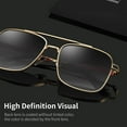 thumbnail image 3 of FEISEDY Retro Square Aviator Sunglasses for Men Women Vintage 70s Pilot Shades Classic Metal Frame B2845, 3 of 14