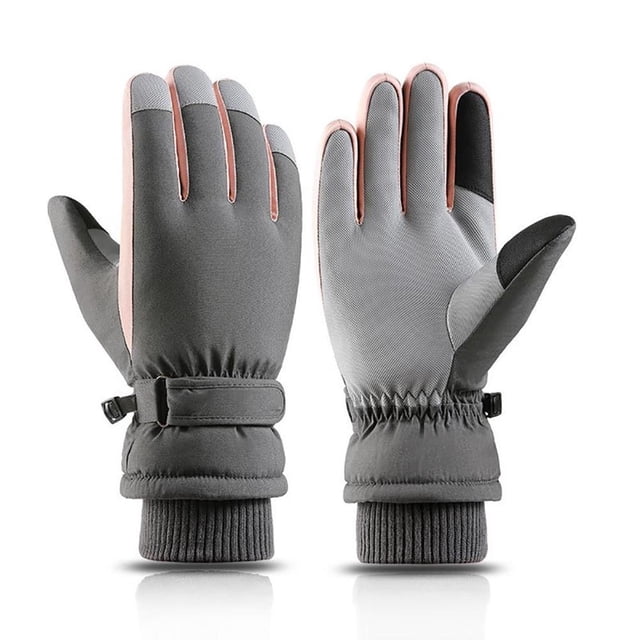 Wosthever Guantes de esquí de invierno para mujer, cubierta de mano, deportes a prueba de viento, senderismo, esquí, pantalla táctil gruesa, Ciclismo Gris