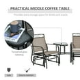 Outsunny Outdoor Glider Chairs with Coffee Table, Patio 2Seat Rocking