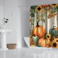 thumbnail image 2 of Hello Fall Pumpkin Maple Leaves Shower Curtain,Washable Bath Curtain with Hooks Basic Polyester Fabric Bathroom Curtains for Thanksgiving Day Fall Party Home Decor, 2 of 5