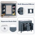 thumbnail image 3 of 36'' Bathroom Vanity with Sink and Mirror Cabinet, Modern Bathroom Cabinet Set with Soft Closing Doors ,Storage Shelves and Drawers, Wooden Frame Bathroom Cabinet Combo, Blue, 3 of 8