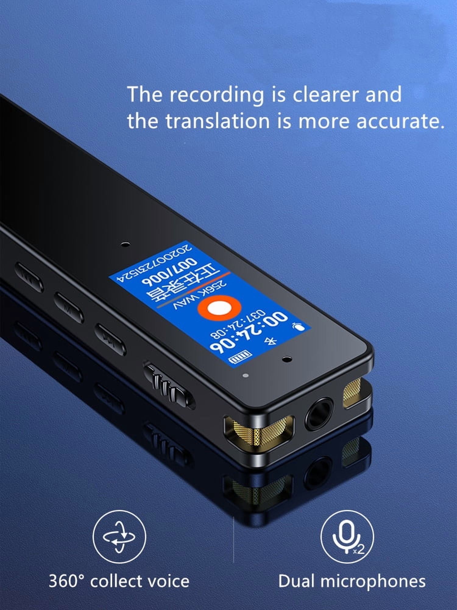 Shmci T3 16GB Professional Speech Recording to Text Bluetooth Digital Voice Recorder Dictaphone AI Smart Translator Meeting Lecture Minutes audio record