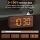 thumbnail image 4 of uscce Despertadores digitales de madera para dormitorios: Reloj despertador dual regulable con números grandes para mesita de noche - Marrón, 4 of 5