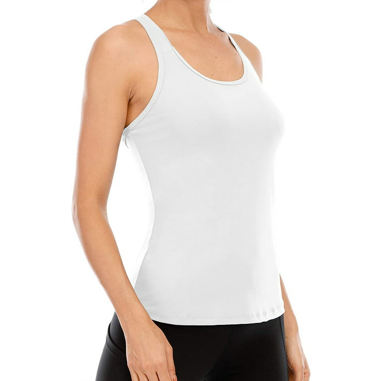 Attraco Women Workout Tank Top Mesh Criss Cross Open Back Athletic Yoga  Shirt 