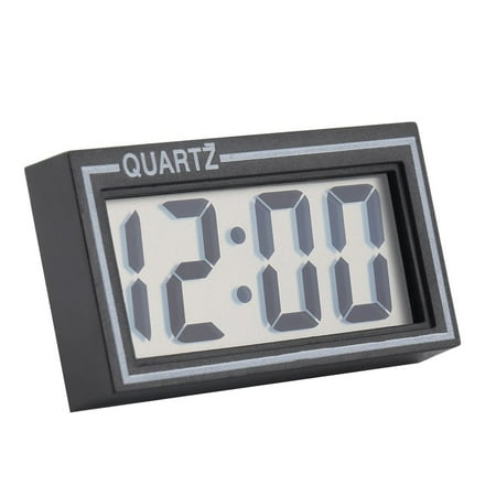 Black Digital Lcd Table Car Clock Dashboard Desk Date Time