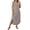 Beige, variant on Women's Dress Sleeveless V-Neck Striped Maxi Casual Loose Curved Hem Side Split Dresses Khaki XXXXL