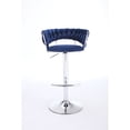 thumbnail image 6 of Hassch 2 Pack Swivel Bar Stools, 30.1" - 38.1" Height Adjustable Upholstered Bar Chair, Velvet Fabric Island Barstool for Small Space, Blue, 6 of 9
