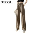 thumbnail image 2 of Pantalones Palazzo de cintura alta para mujer, informales, con bolsillos y cinturón, de pierna ancha, 2 of 5
