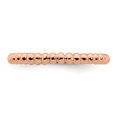thumbnail image 4 of 925 Sterling Silver Rose Gold Beaded Stackable Ring Fancy/, 4 of 8