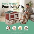 thumbnail image 4 of EastVita 60Inch L Large Rabbit Hutch, Expandable 2-Story Wooden Bunny Cage with Ramp & Playpen for Outdoor, Rufous White, 4 of 9