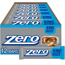 Zero White Fudge, Caramel, Peanut, Almond Nougat King Size Candy, Bars 3.4 oz, 12 Count