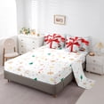 thumbnail image 5 of Homewish Kawaii Red Bow 7pcs Bedding Comforter Set for Teens Boys Girls,Merry Christmas Queen Bedding Sets Super Cozy,Xmas Snowflake Queen Sheet Sets,Super Cozy Room Decor,Reversible, 5 of 8