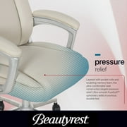 Beautyrest Beyla Ergonomic Manager Office Chair with Padded Armrest for Teens and Adults, Ivory