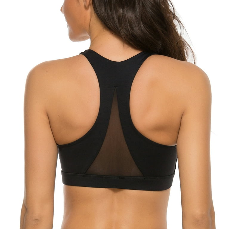 nine bull Sports Bra for Women Strappy Sports Bra Mesh Open Back Sports Bra  for Workout Yoga Gym