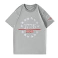 thumbnail image 4 of Dweltoz 4th Of July Outfits for Women Usa Print Casual Top Short Sleeve Oversized T Shirt Summer 250 Year Anniversary Usa Solid Crewneck Tees,Light Gray 5XL, 4 of 4