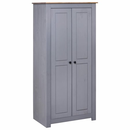 Aibecy Wardrobe Gray 31.5 x19.7 x67.5  Solid Pine Panama
