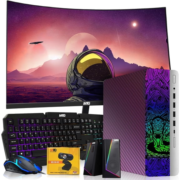 Restored TechMagnet HP Regular Cobra Edition Desktop–Intel Core i5|16GB DDR4 Ram|512GB SSD|New 24 Inch Curved Monitor Windows 11