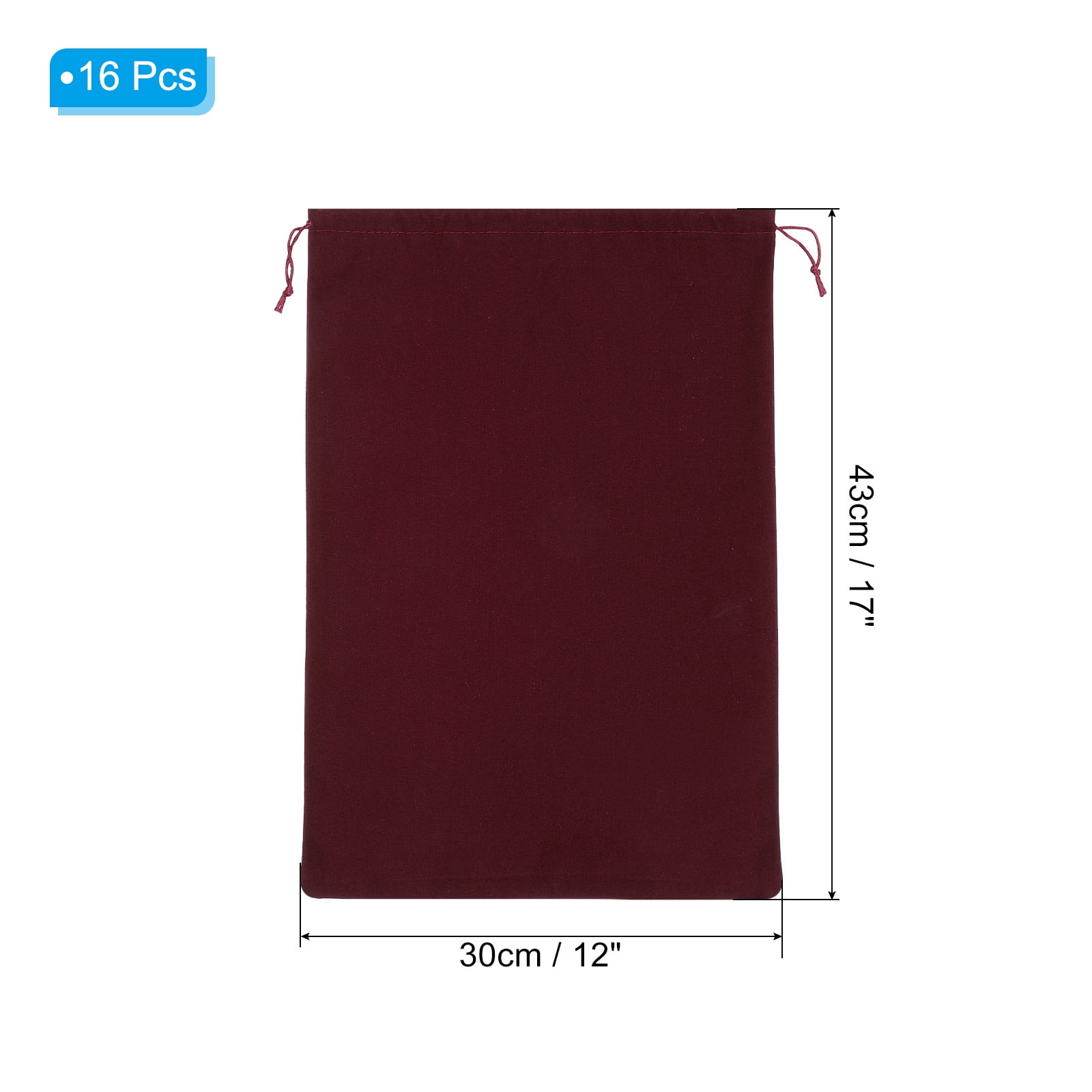 Uxcell Shoe Dust Bag Duster Flannel Double Shoes Pouch with Drawstring Closure Washable Breathable Bags Burgundy 16 Pack