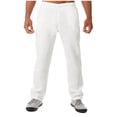 thumbnail image 2 of SDNall Trousers for Men Casual Loose Solid Half Waist Fashion Pockets Long Pants (White, Sizes S-XXL), 2 of 9