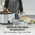 thumbnail image 5 of Hamilton Beach 10 Qt Slow Cooker, Stoneware Crock with Removable Pot, Stainless Steel, 5 of 9
