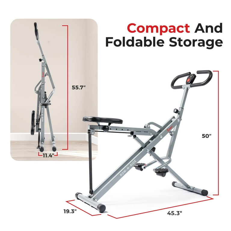 Sunny Health & Fitness Upright Row-N-Ride, Foldable Home