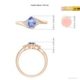 thumbnail image 4 of ANGARA Natural Oval Tanzanite Bypass Ring with Trio Diamond Accents in 14K Rose Gold for Women (Size-7x5mm) | December Birthstone, Anniversary, Jewelry Gift for Women | Natural Tanzanite Ring, 4 of 9