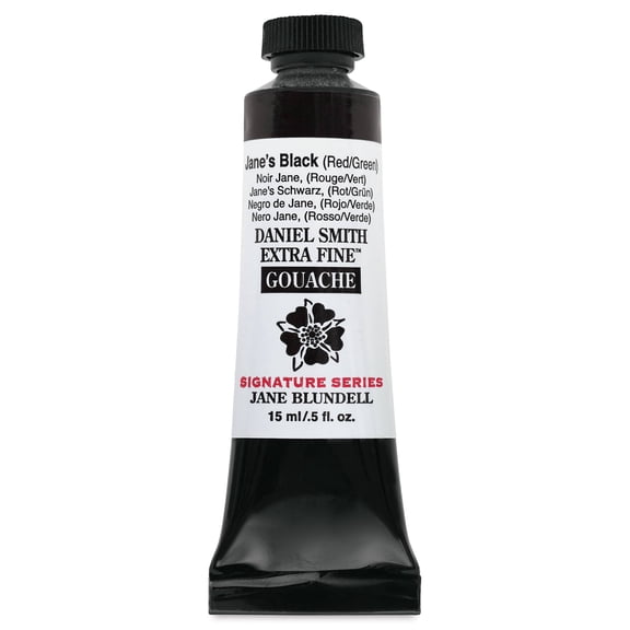 Daniel Smith Extra Fine Gouache - Jane's Black (Red/Green), 15 ml