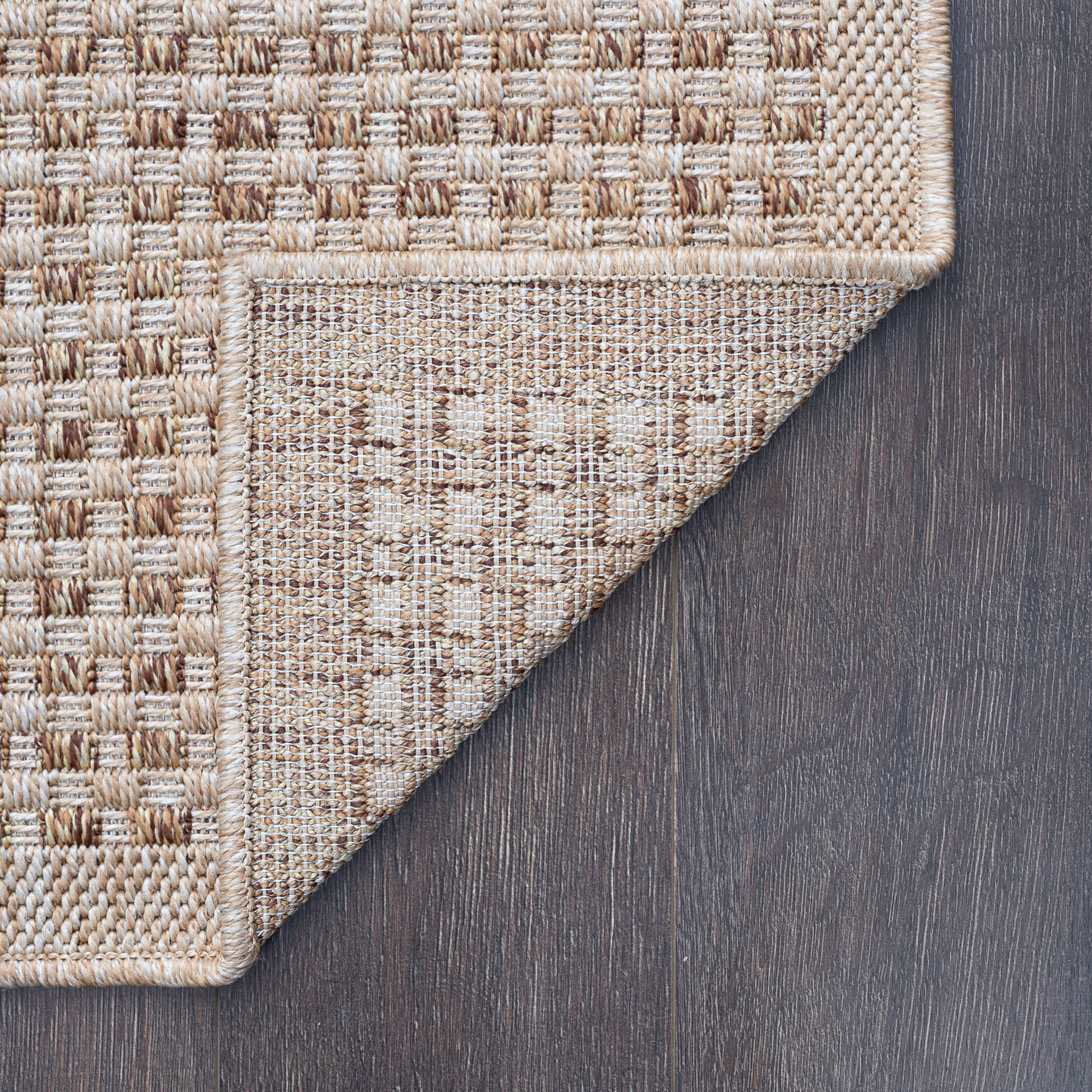 Bliss Rugs Basket Weave Outdoor Indoor Doormat Low-Profile Floor Mat for Patio, Entrance, Front Door | Cream, 2' x 3'