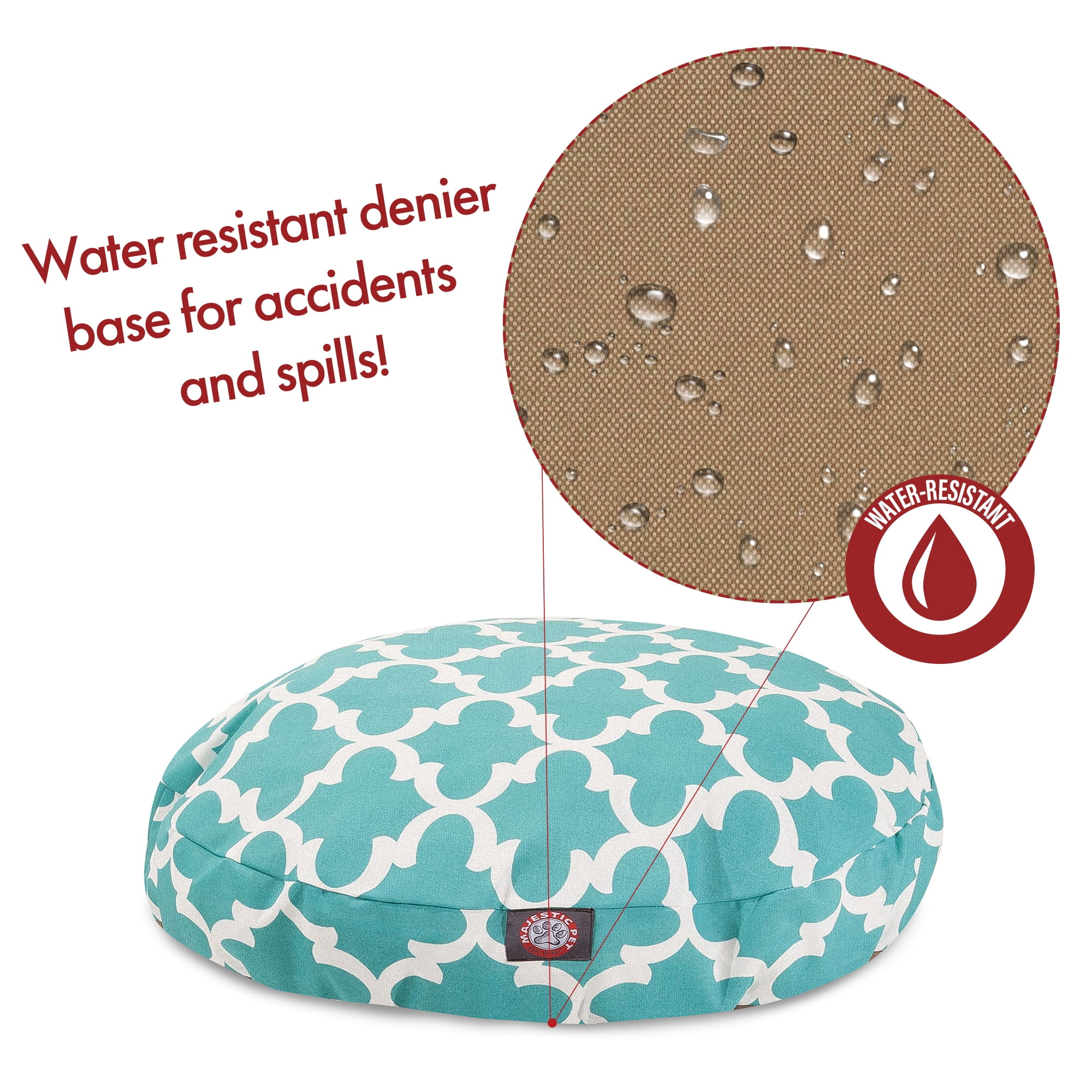 Majestic Pet | Trellis Round Pet Bed For Dogs, Removable Cover, Teal, Large