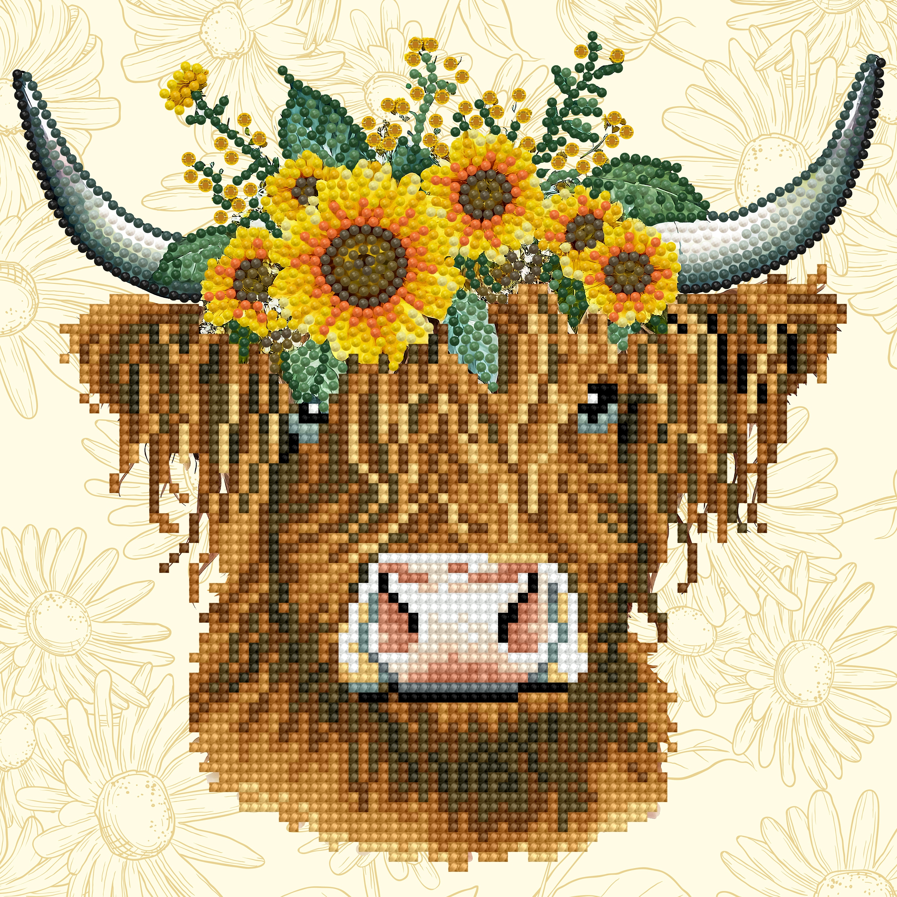 Diamond Dotz Sunflower Cow Diamond Painting Kit photo 1