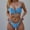 Blue, variant on Munlar Bikinis Swim Suits for Women Blue 2 Piece Spaghetti Straps Vacation Bikini Bottom Floral Bathing Suit