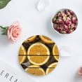 thumbnail image 4 of RYLABLUE Orange Set of 8 Round Coaster for Drinks, Absorbent Ceramic Stone Coasters Cup Mat with Cork Base for Home Kitchen Room Coffee Table Bar Decor, 4 of 5