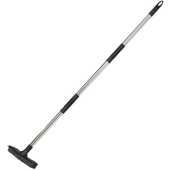Hawk - 45" Multi-Purpose Dutch Broom Expandable Handle with Rubber Bristles Head Sweeper - Black