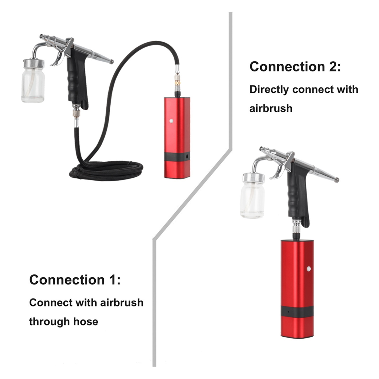 Cordless Airbrush Kit with Siphon Trigger Type Spray Gun for Art Model Body Paint Artist Makeup Nail Tattoos Cake Tools ,Ingeniously Designed