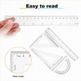 thumbnail image 4 of Uxcell 6pcs Triangular Ruler Set 15/30cm Plastic Metric Inch Ruler Geometric Protractor Triangle Ruler Engineering Scale, 4 of 6