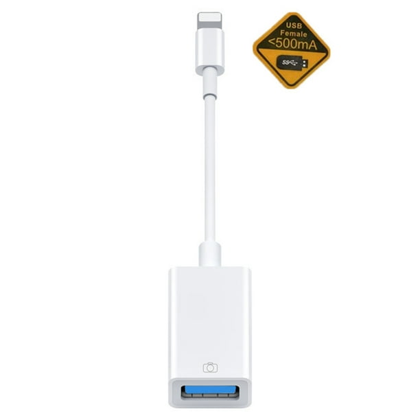 jurado Primer ministro Dime Apple Lightning to USB Camera Adapter USB 3.0 OTG Cable Adapter Compatible  with iPhone/iPad,USB Female Supports Connect Card Reader,U  Disk,Keyboard,Mouse,USB Flash Drive-Plug&Play - Walmart.com