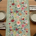 thumbnail image 5 of Sage Green Floral 90 Inch Table Runner, Spring Flowers Leaves Farmhouse Farmhouse Dresser Scarf Cotton & Linen Tablerunner for Dining/Kitchen Island/Holiday Party Décor 13" x 90", 5 of 9