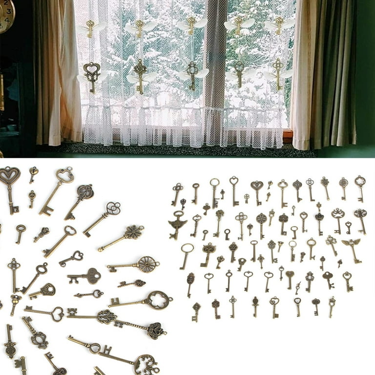 125 PCS Vintage Skeleton Key Set Charms, JIALEEY Mixed Antique Style Bronze  – ASA College: Florida