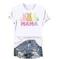 thumbnail image 4 of VBTAPA Easter Shirts for Women Cute Funny Bunny with Glasses Novelty Graphic Short Sleeve T Shirt Casual Loose Easter Day Tee White L, 4 of 6