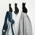 thumbnail image 4 of Naiyafly Wall Mounted Stainless Steel Cat shape Hooks Coat Robe Hanging Hook Home Door Clothes Hanger Cat key Decorative, 4 of 5