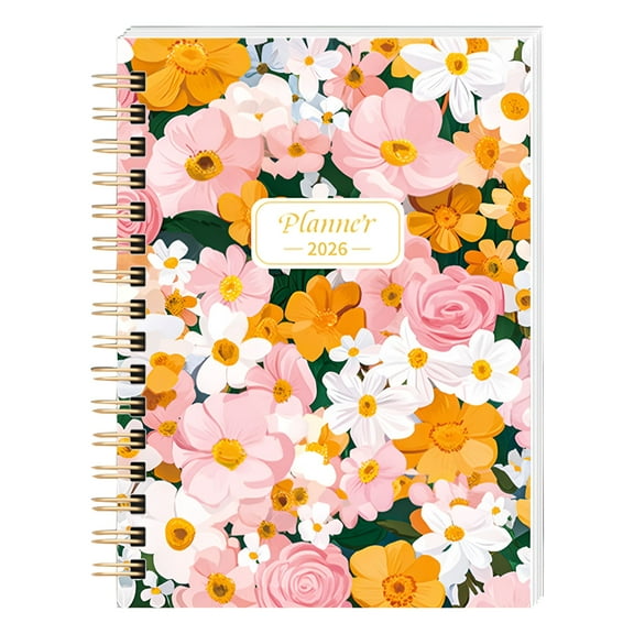 CCOCC 2026 Planner -Weekly ＆ Monthly Planner 2026,Jan. 2026 -Dec. 2026,6" x 8.3" with Tabs,Flexible Hardcover,Thick Paper,Strong Twin-Wire Binding,Back Pocket,Note Pages-Floral