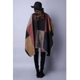 thumbnail image 5 of Manta para mujer, chales, abrigos de invierno, poncho con frente abierto, capa, cárdigan de gran tamaño, suéter, 160*135CM, marrón, 5 of 5