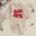 thumbnail image 2 of Fortune 0-18 Months Infant Girl Boy Christmas Rompers Santa Baby Fuzzy Letter Round Neck Bodysuits, 2 of 8