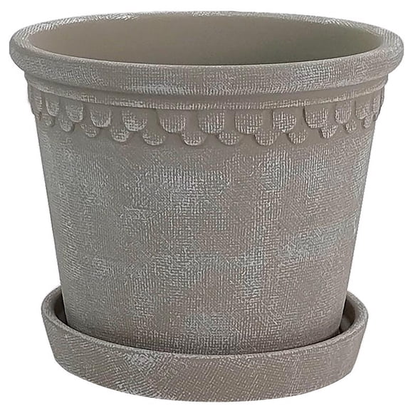 Flecos de cerámica Planter Border Concepts, color beige, 8 cm, paquete de 4