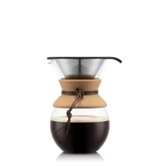 8 Cup 34oz Pour Over Coffee Maker: Drip Coffee Pot with Permanent Screen Filter, Cool Touch Handle, Dishwasher Safe