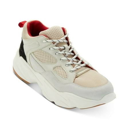DKNY Mens STEVEN LACE UP SNEAKER Off White Size 13M