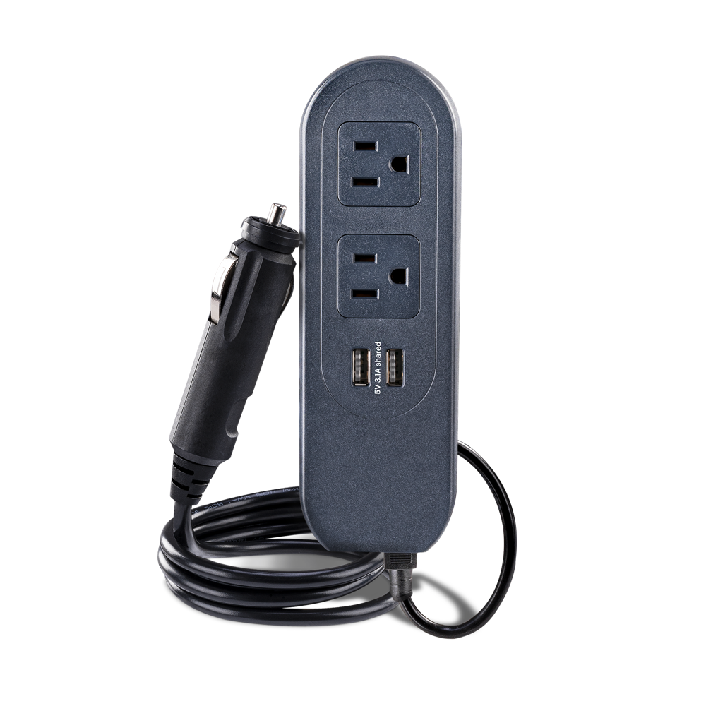 onn. Automotive Power Strip Inverter with 2 AC 150W Outlets and 2 3.1 Amp USB Ports Walmart