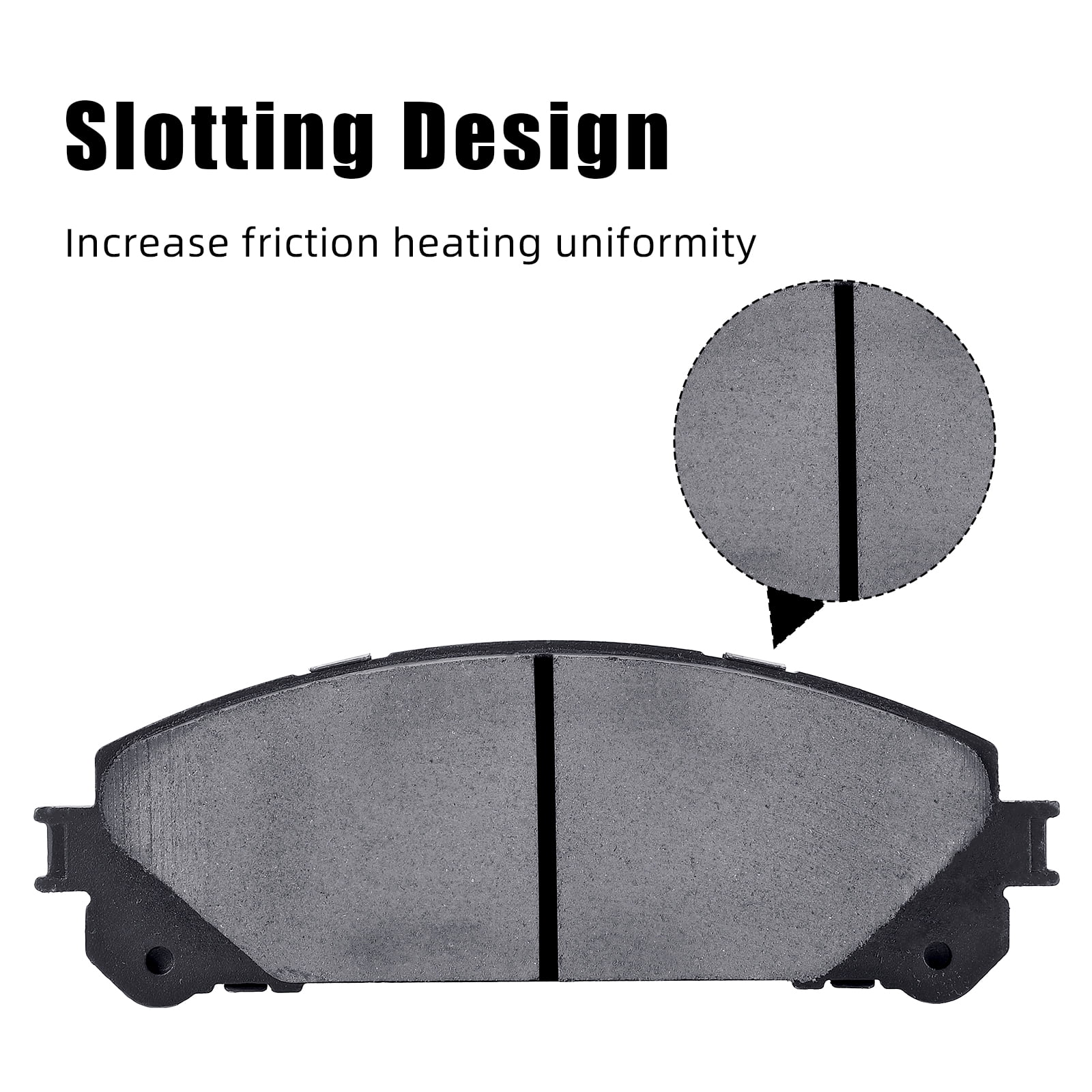 Telyswee Brake Pads, 4Pcs Premium Ceramic Front Disc Brake Pads for