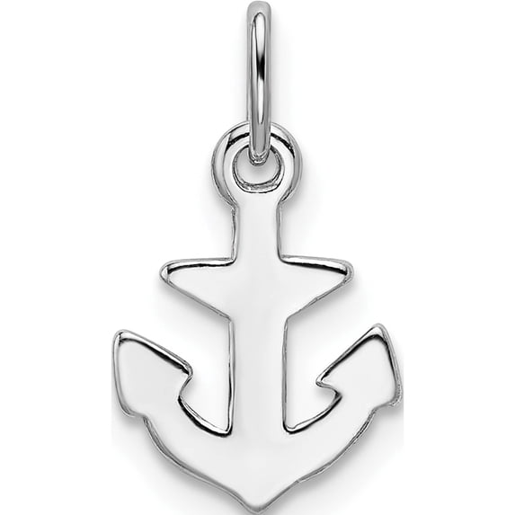 Sterling Silver Rhod-Plated Polished Anchor Charm (17.5 X 9) Made In India qc9256