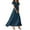 Dark Blue, variant on TQWQT Womens Maxi Gray Dresses Plus Size Summer Wedding Guestes Dress V Neck Short Sleeve Casual Cute Tiered Dress Ruffle Hem Swing Dress Gray XXL